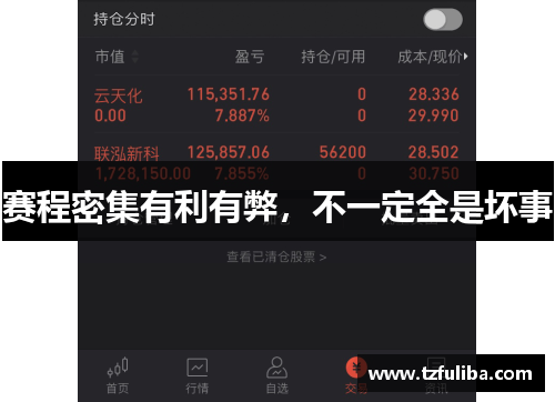 赛程密集有利有弊,不一定全是坏事 赛程密集有利有弊,不一定全是坏事